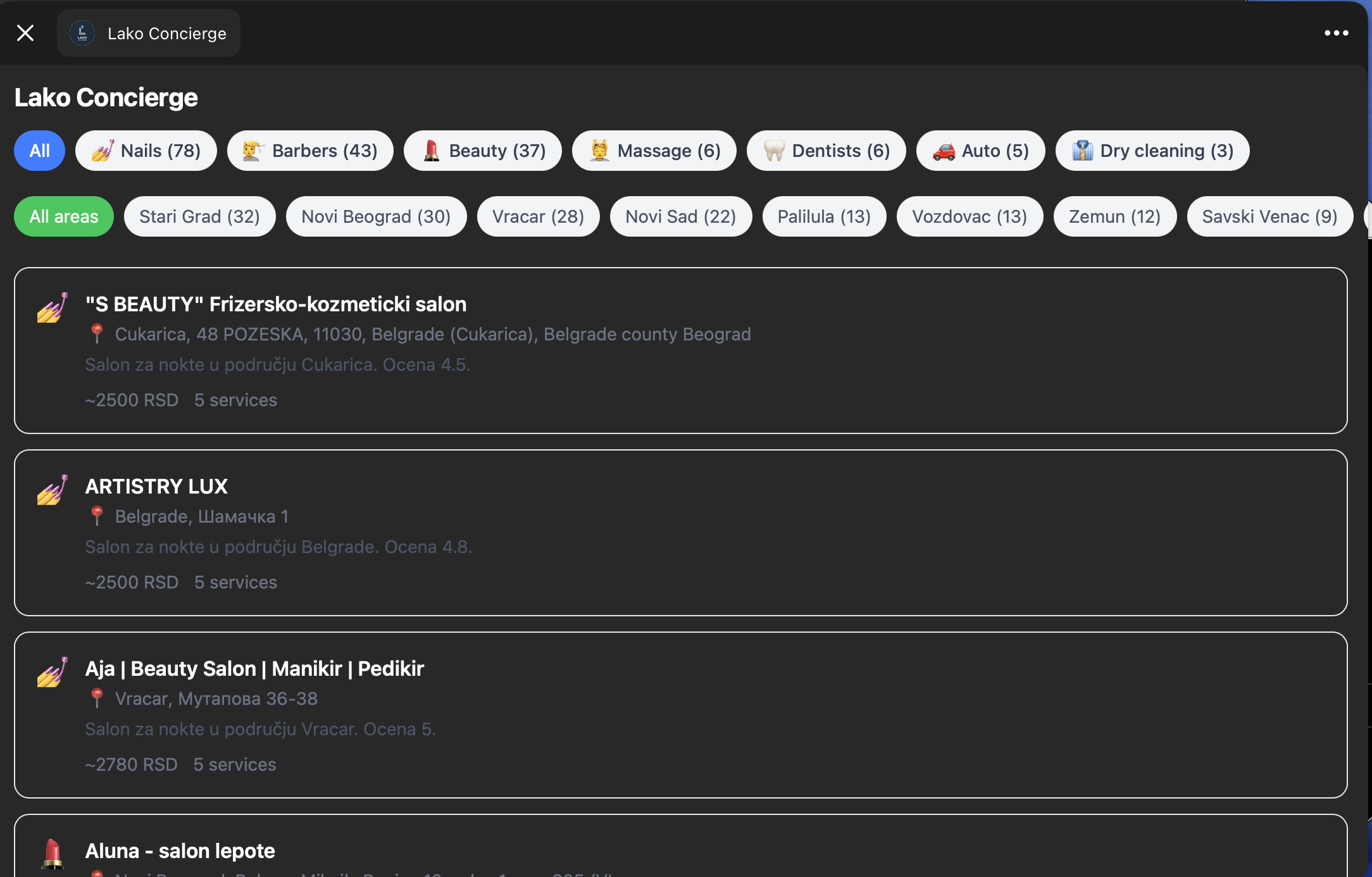 Lako Katalog — katalog usluga